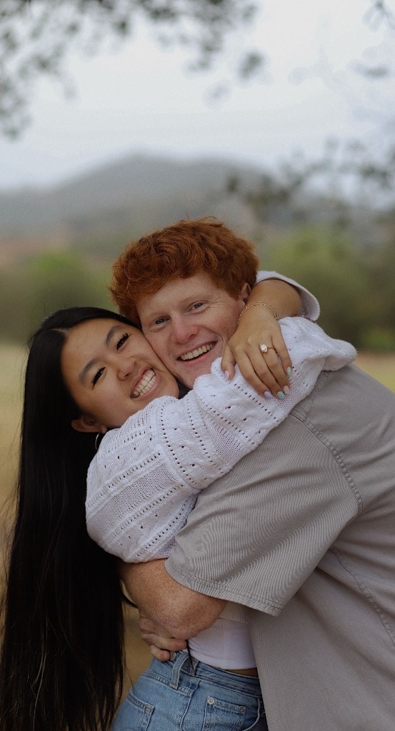 James & Bethany — joyful hug